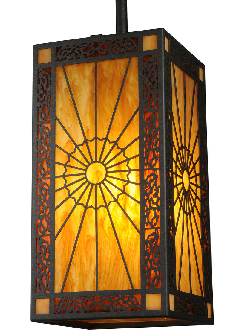 Meyda Tiffany 245259 One Light Mini Pendant, Chestnut