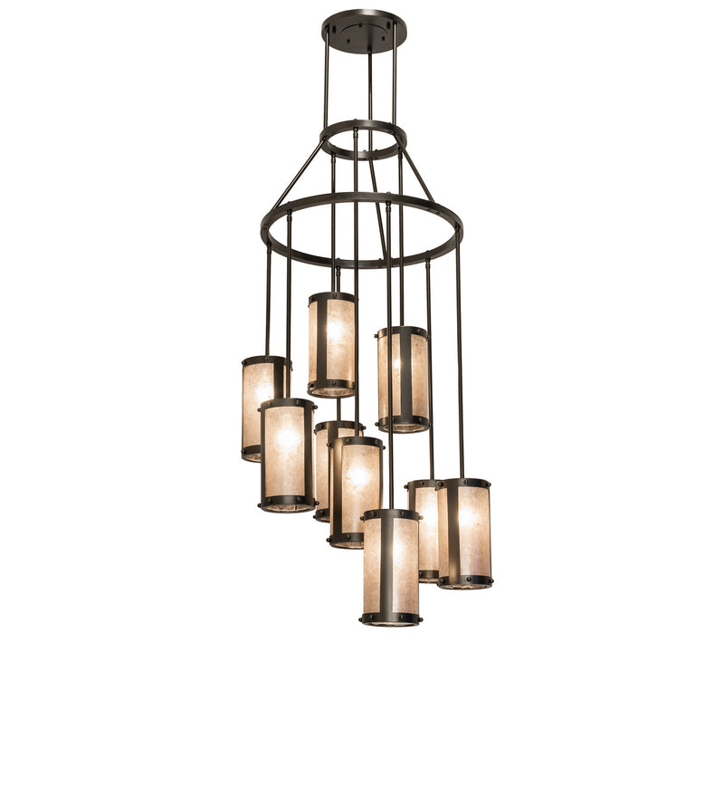 Meyda Tiffany 245270 Nine Light Chandelier, Exterior Oil Rubbed Bronze