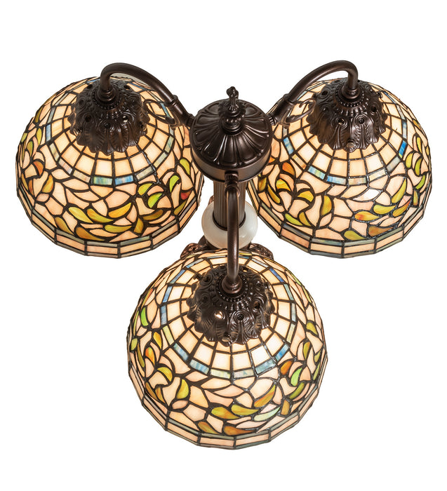 Meyda Tiffany 245480 Three Light Table Lamp, Mahogany Bronze