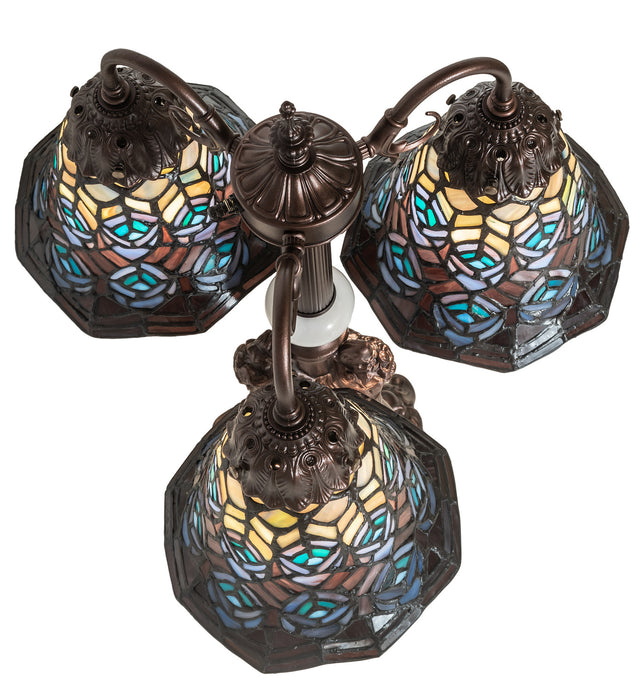 Meyda Tiffany 245482 Three Light Table Lamp, Mahogany Bronze