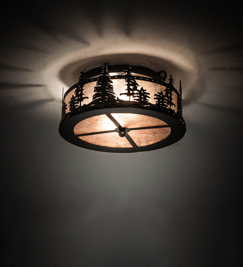 Meyda Tiffany 245545 Two Light Flushmount, Timeless Bronze