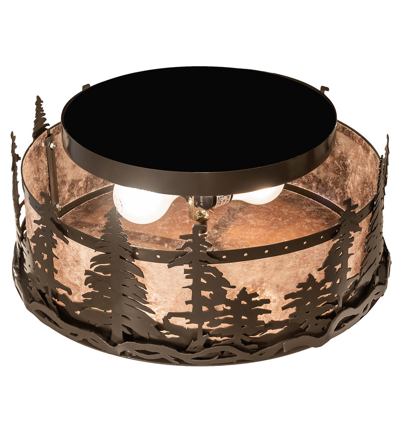 Meyda Tiffany 245545 Two Light Flushmount, Timeless Bronze
