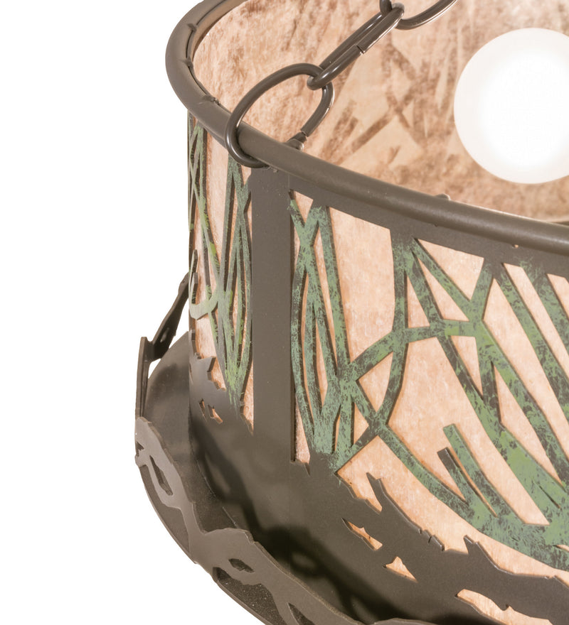 Meyda Tiffany 245572 Four Light Semi-Flushmount, Timeless Bronze/Green Needles