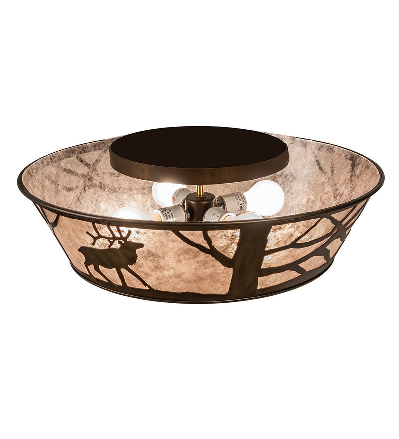 Meyda Tiffany 245629 Four Light Flushmount, Antique Copper