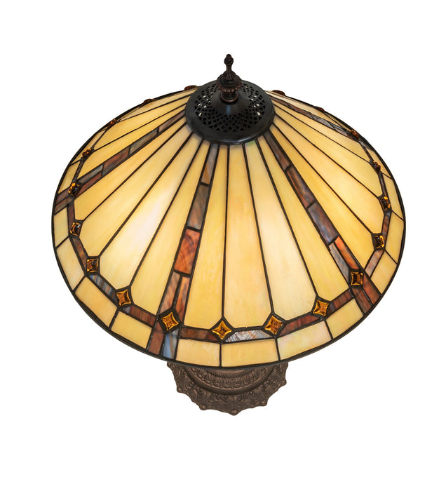 Meyda Tiffany 245630 Three Light Table Lamp, Mahogany Bronze