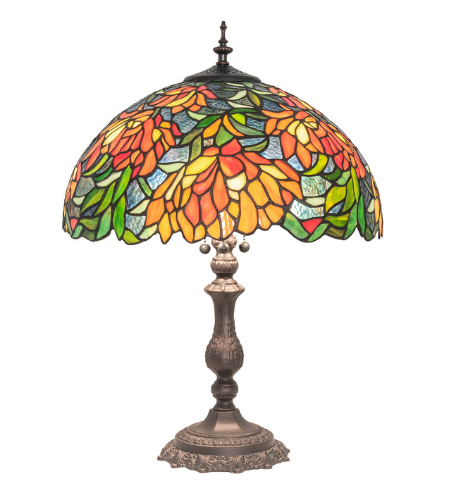 Meyda Tiffany 245631 Three Light Table Lamp, Mahogany Bronze