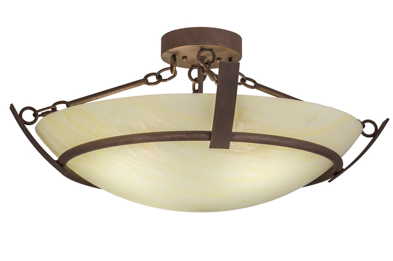 Meyda Tiffany 245697 Four Light Semi-Flushmount, Antique Rust