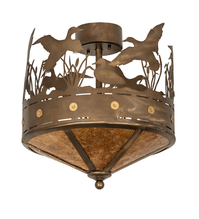 Meyda Tiffany 246225 Four Light Flushmount, Antique Copper
