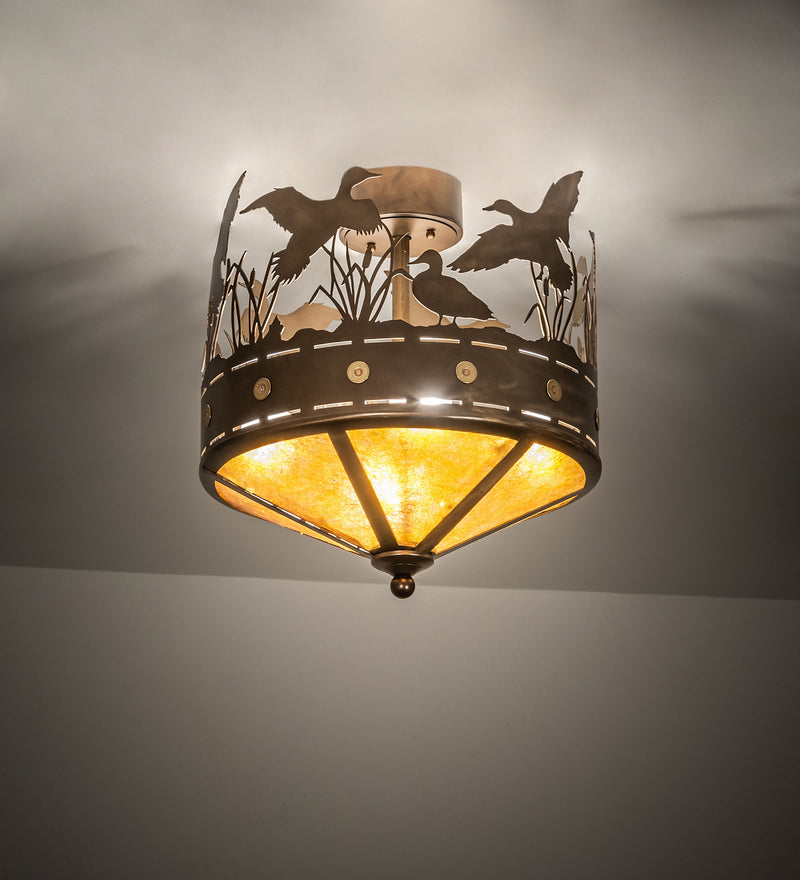 Meyda Tiffany 246225 Four Light Flushmount, Antique Copper