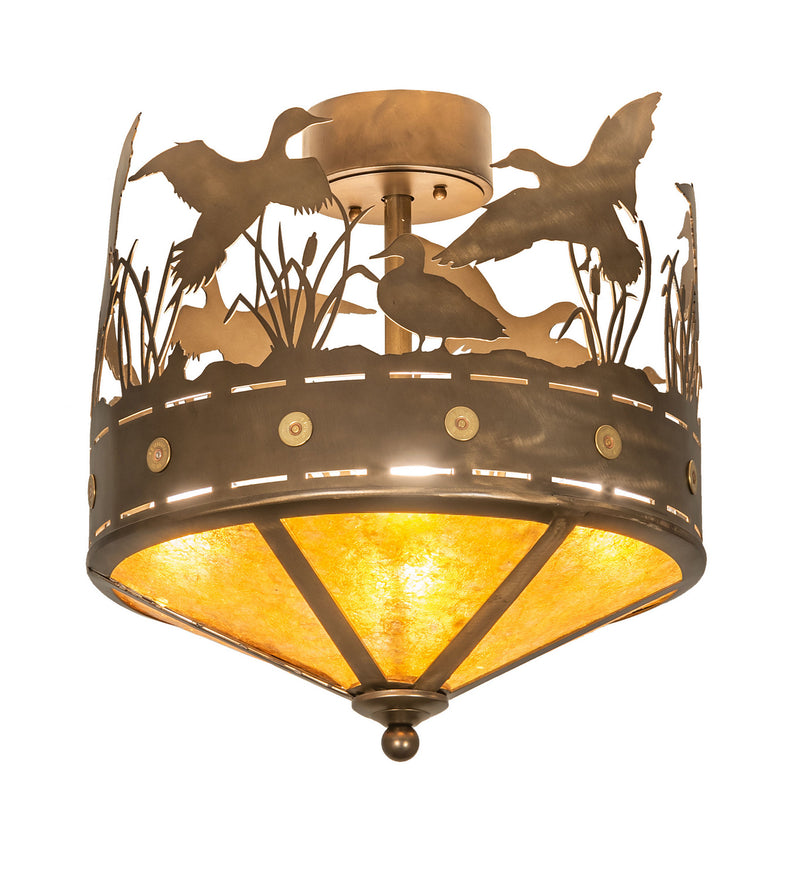 Meyda Tiffany 246225 Four Light Flushmount, Antique Copper