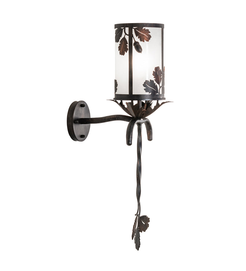 Meyda Tiffany 246361 LED Wall Sconce, Hanna Copper And Cimarron Bronze