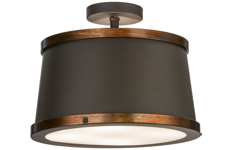 Meyda Tiffany 246740 Four Light Semi-Flushmount, Oil Rubbed Bronze & Copper Accents