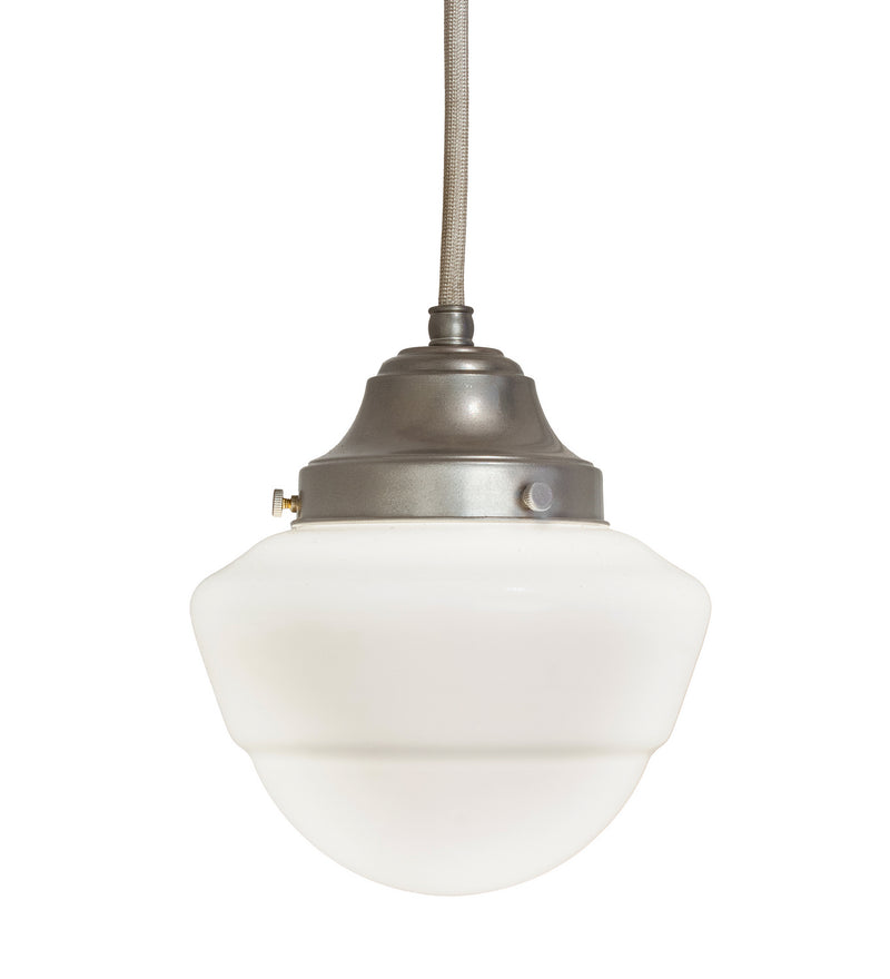 Meyda Tiffany 246787 One Light Pendant, Nickel Powder Coat
