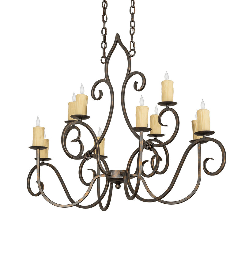 Meyda Tiffany 247230 Ten Light Chandelier, French Bronze