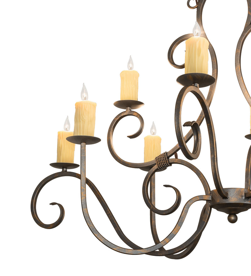 Meyda Tiffany 247230 Ten Light Chandelier, French Bronze