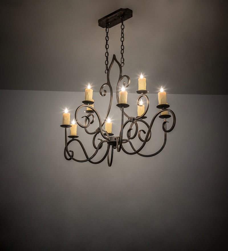 Meyda Tiffany 247230 Ten Light Chandelier, French Bronze