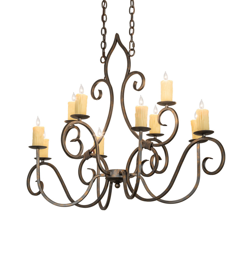 Meyda Tiffany 247230 Ten Light Chandelier, French Bronze