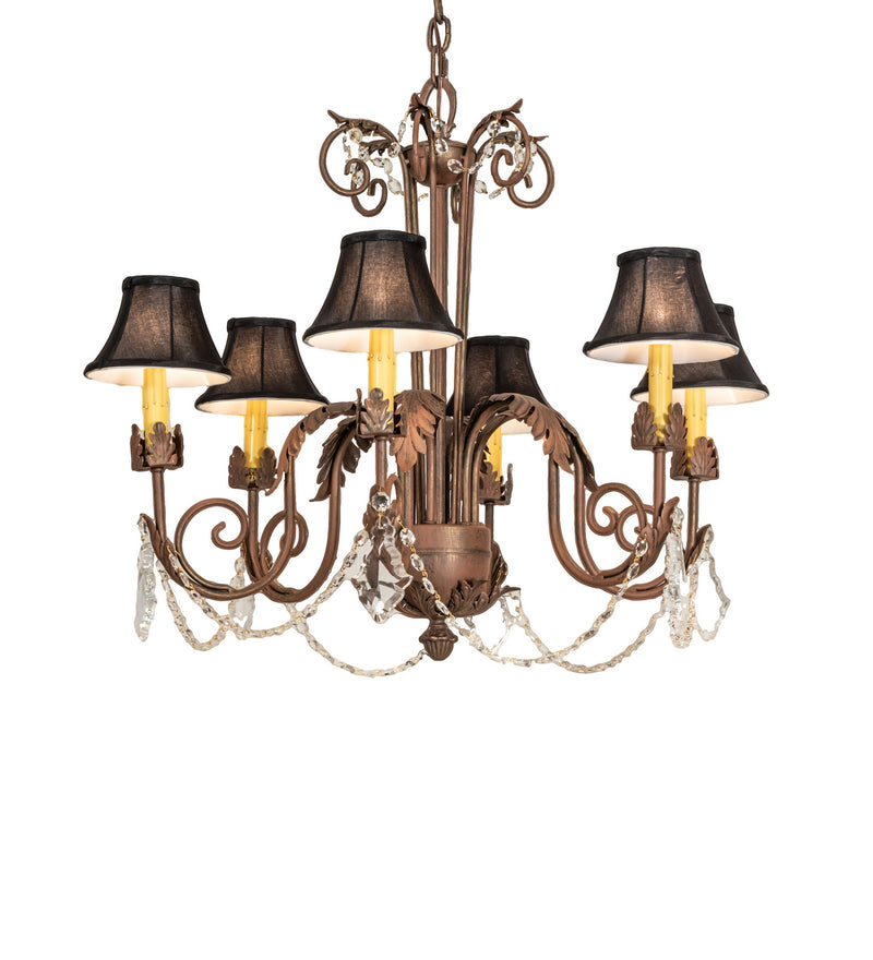 Meyda Tiffany 247387 Six Light Chandelier, Cortez Gold