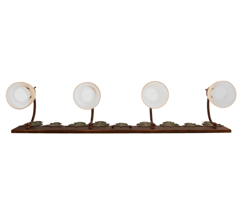 Meyda Tiffany 247393 Four Light Vanity, Vintage Copper/Green Trees