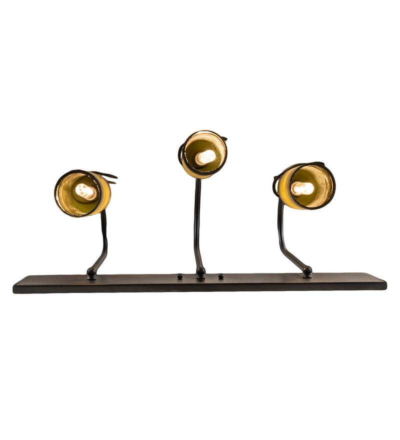 Meyda Tiffany 247405 Three Light Wall Sconce, Black Metal