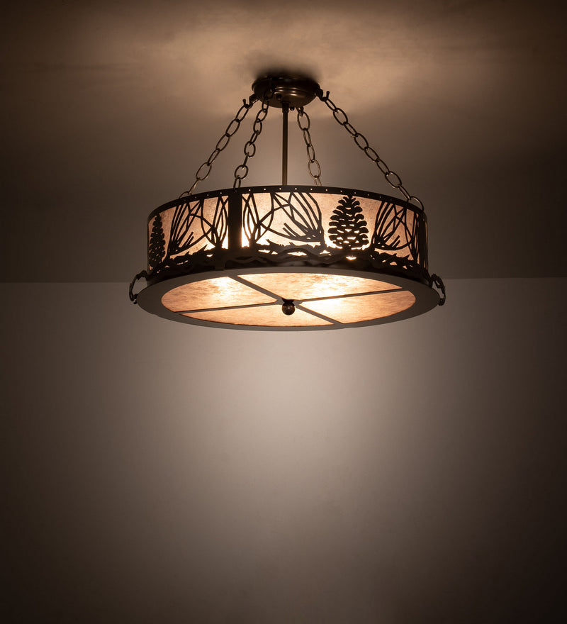 Meyda Tiffany 247465 Four Light Semi-Flushmount, Timeless Bronze