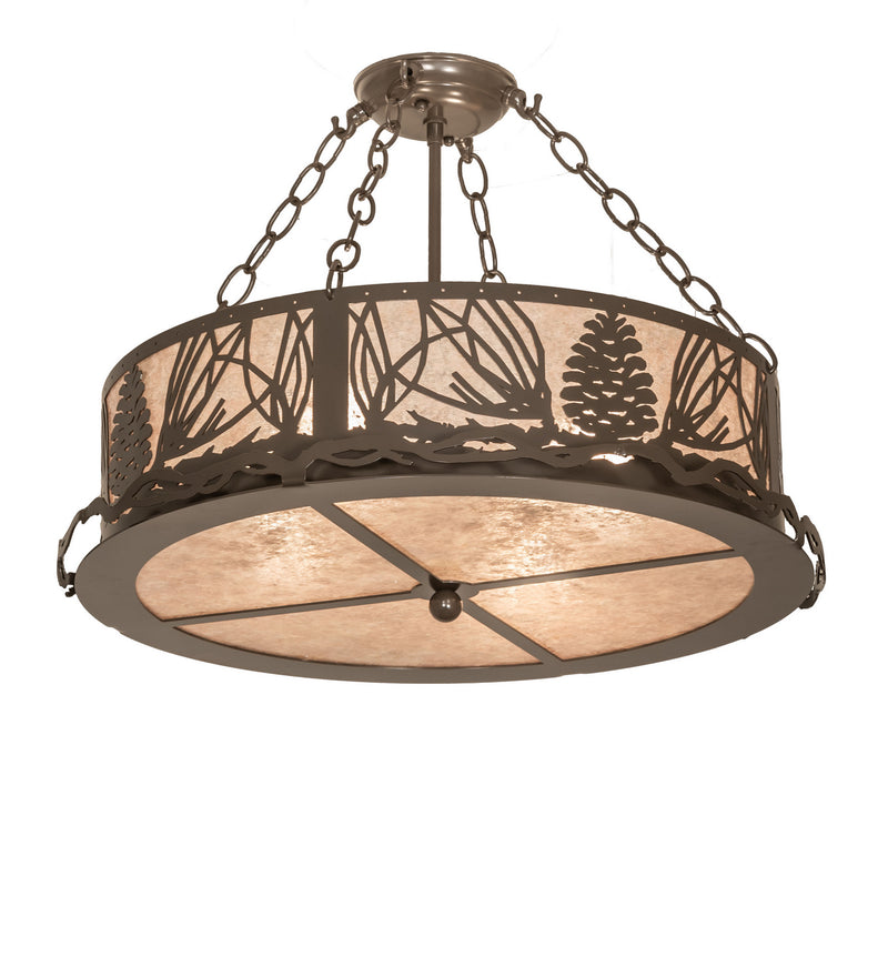 Meyda Tiffany 247465 Four Light Semi-Flushmount, Timeless Bronze