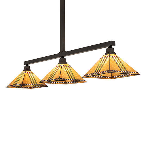 Meyda Tiffany 243955 Three Light Island Pendant, Craftsman Brown