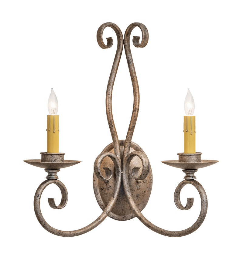 Meyda Tiffany 247587 Two Light Wall Sconce, Cornith