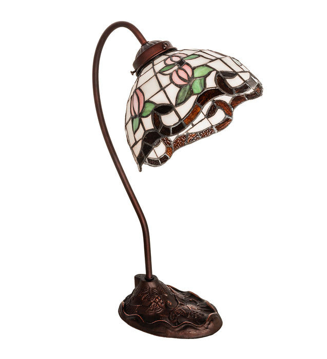 Meyda Tiffany 247780 One Light Desk Lamp, Mahogany Bronze