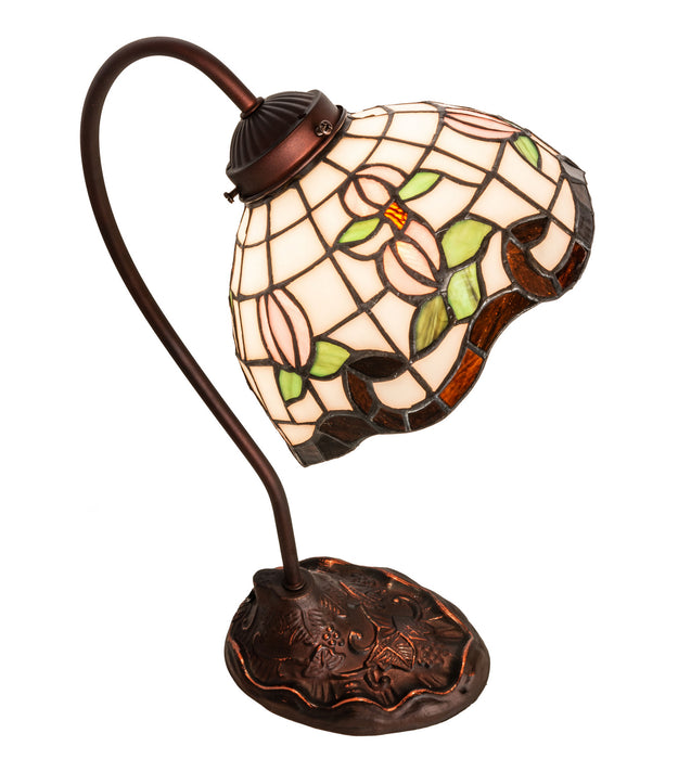 Meyda Tiffany 247780 One Light Desk Lamp, Mahogany Bronze