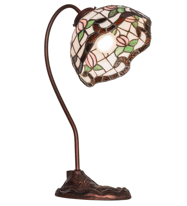 Meyda Tiffany 247780 One Light Desk Lamp, Mahogany Bronze