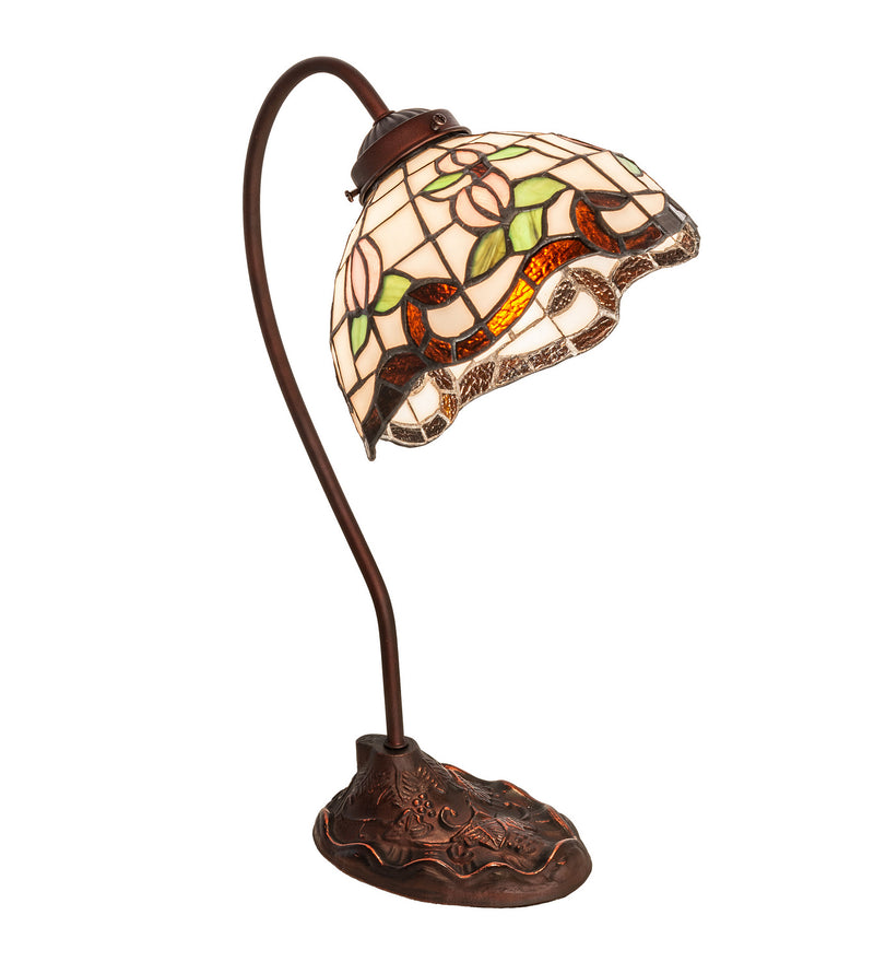 Meyda Tiffany 247780 One Light Desk Lamp, Mahogany Bronze