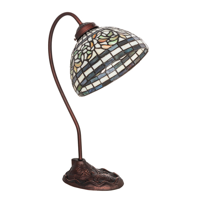 Meyda Tiffany 247787 One Light Desk Lamp, Mahogany Bronze