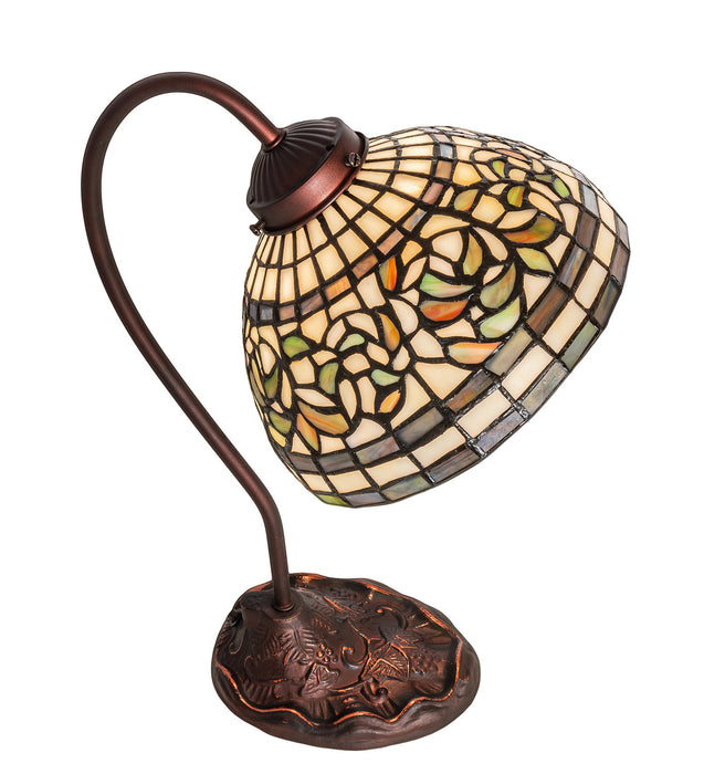 Meyda Tiffany 247787 One Light Desk Lamp, Mahogany Bronze
