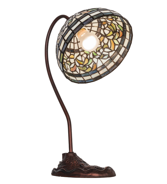 Meyda Tiffany 247787 One Light Desk Lamp, Mahogany Bronze
