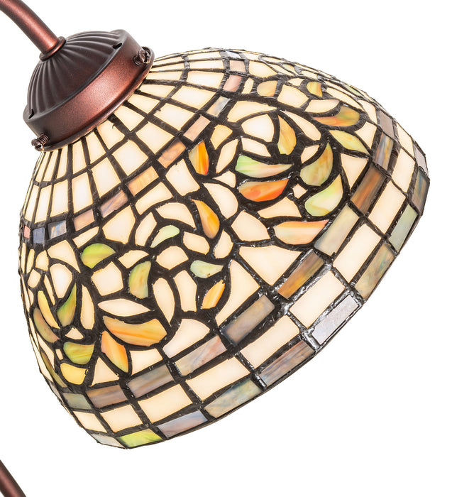 Meyda Tiffany 247787 One Light Desk Lamp, Mahogany Bronze