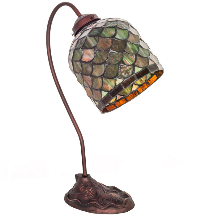 Meyda Tiffany 247788 One Light Desk Lamp, Mahogany Bronze