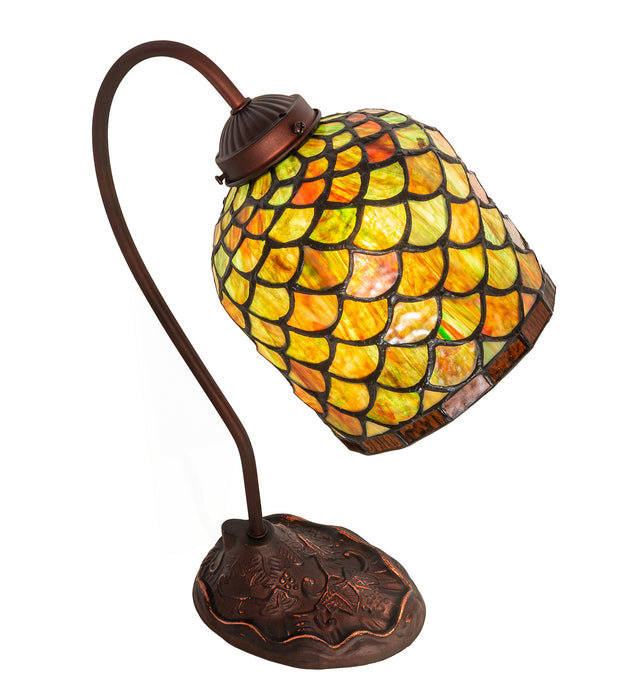 Meyda Tiffany 247788 One Light Desk Lamp, Mahogany Bronze