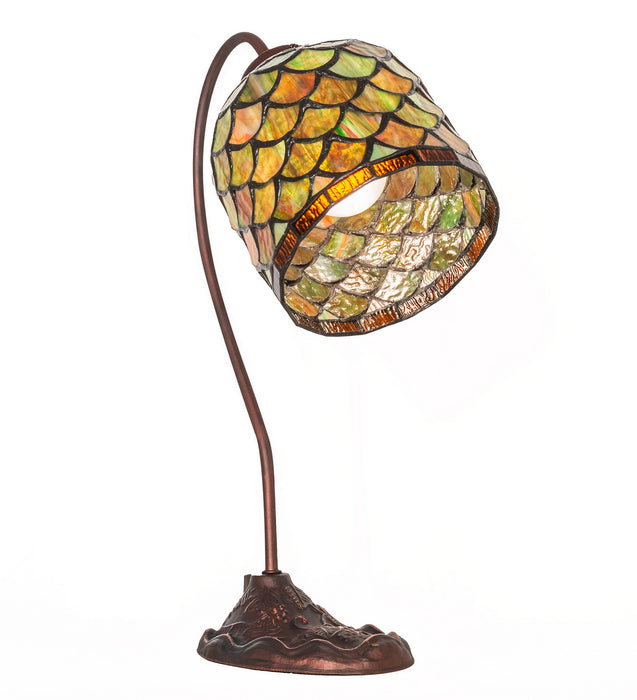 Meyda Tiffany 247788 One Light Desk Lamp, Mahogany Bronze