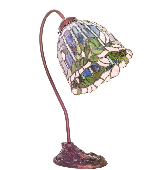 Meyda Tiffany 247789 One Light Desk Lamp, Mahogany Bronze