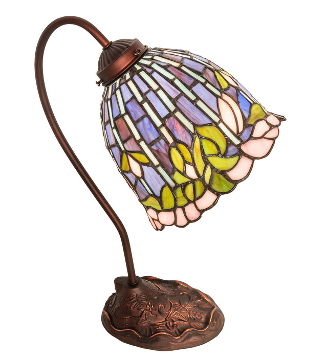 Meyda Tiffany 247789 One Light Desk Lamp, Mahogany Bronze