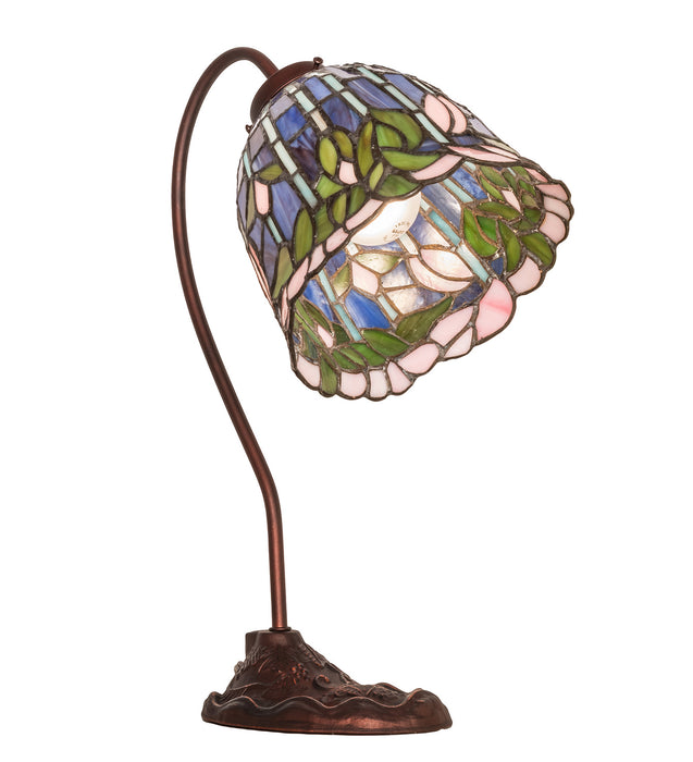 Meyda Tiffany 247789 One Light Desk Lamp, Mahogany Bronze