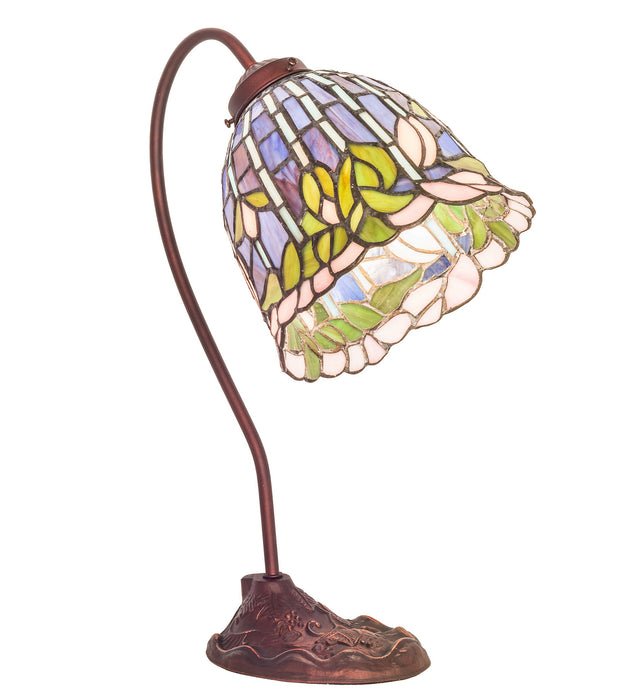 Meyda Tiffany 247789 One Light Desk Lamp, Mahogany Bronze