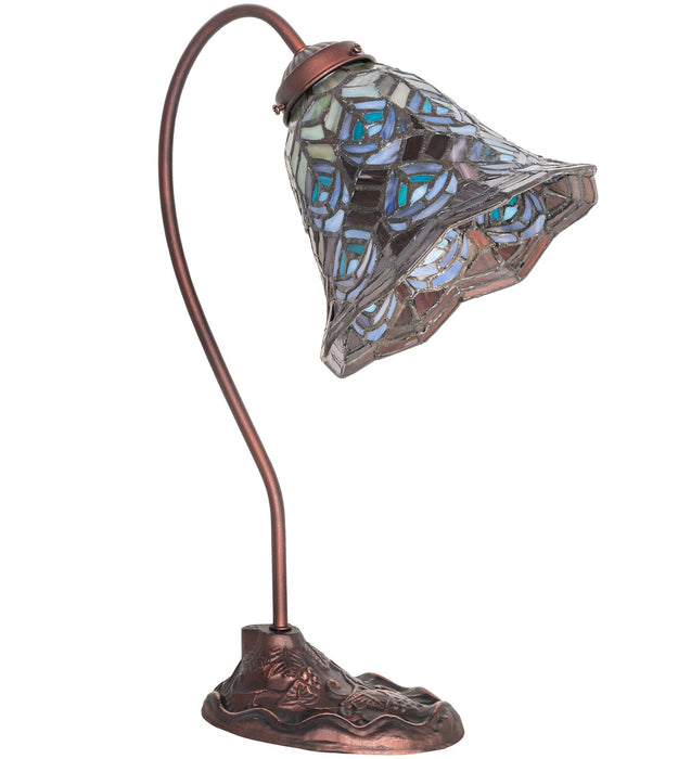 Meyda Tiffany 247790 One Light Desk Lamp, Mahogany Bronze