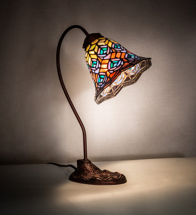 Meyda Tiffany 247790 One Light Desk Lamp, Mahogany Bronze