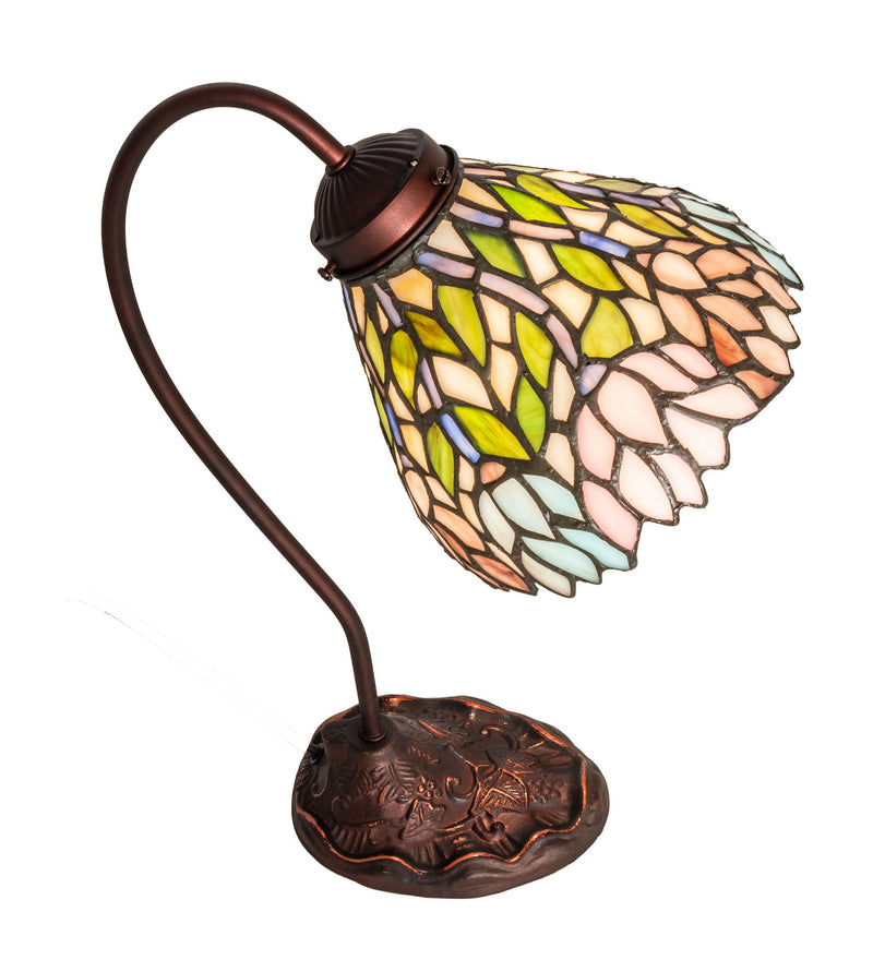 Meyda Tiffany 247791 One Light Desk Lamp, Mahogany Bronze