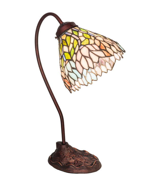 Meyda Tiffany 247791 One Light Desk Lamp, Mahogany Bronze