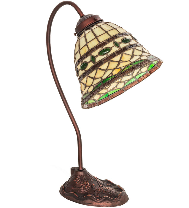 Meyda Tiffany 247792 One Light Desk Lamp, Mahogany Bronze