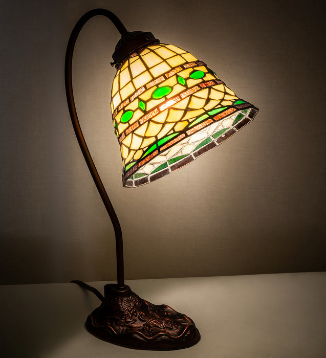 Meyda Tiffany 247792 One Light Desk Lamp, Mahogany Bronze