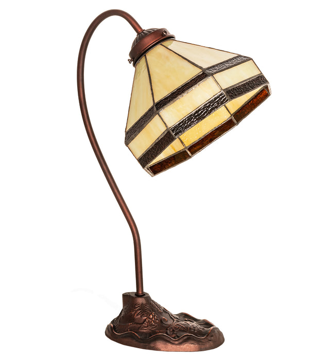 Meyda Tiffany 247793 One Light Desk Lamp, Mahogany Bronze